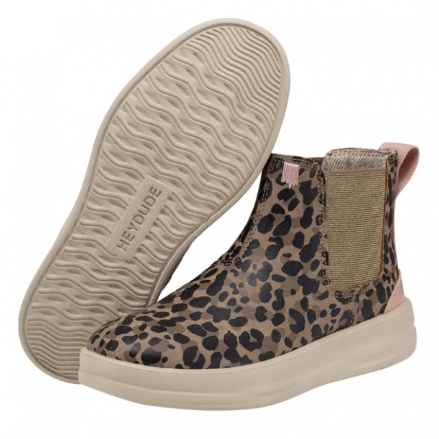 Heydude Aurora Ungdom Leopardnöt I återvunnet Läder