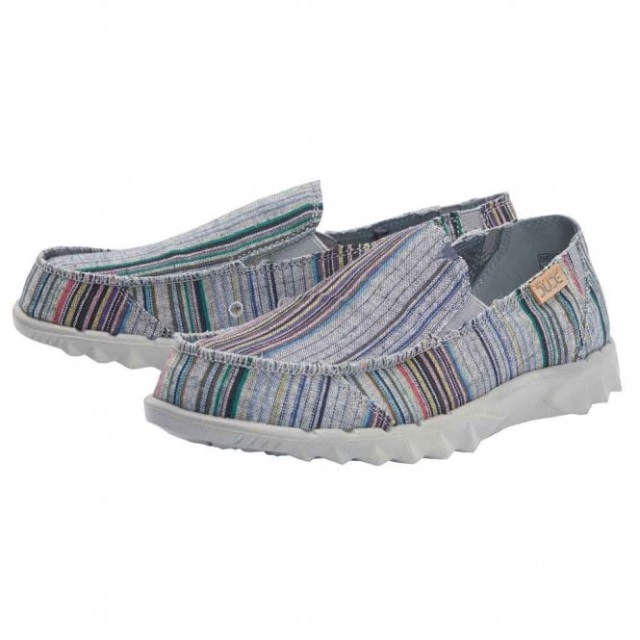 Heydude Farty Chambray Ränder Grå Röda