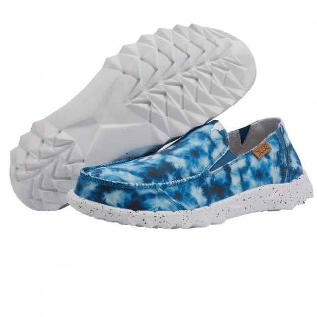 Heydude Farty Tryck Canvas Slips Dye Blå