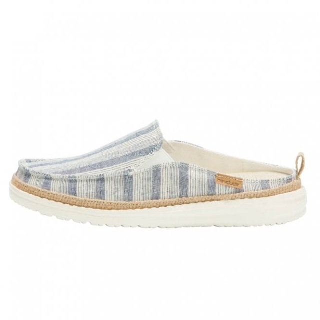 Heydude Lexi Ränder Bomullsblå Slip-on Mule