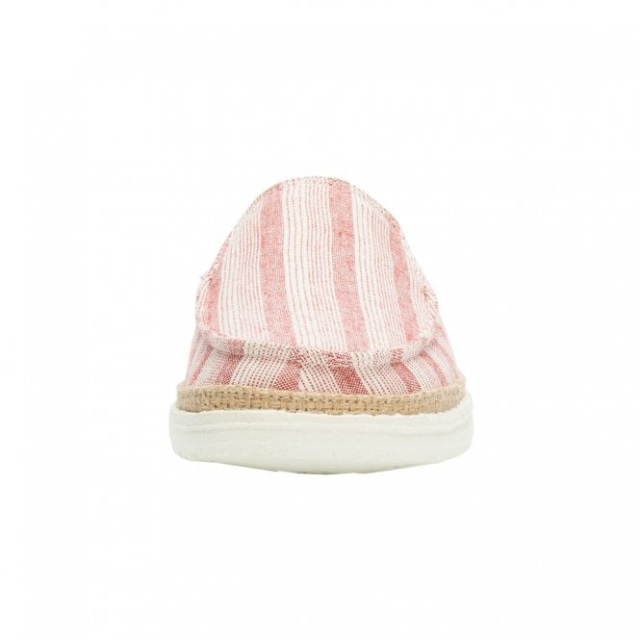 Heydude Lexi Ränder Bomullsröd Slip-on Mule