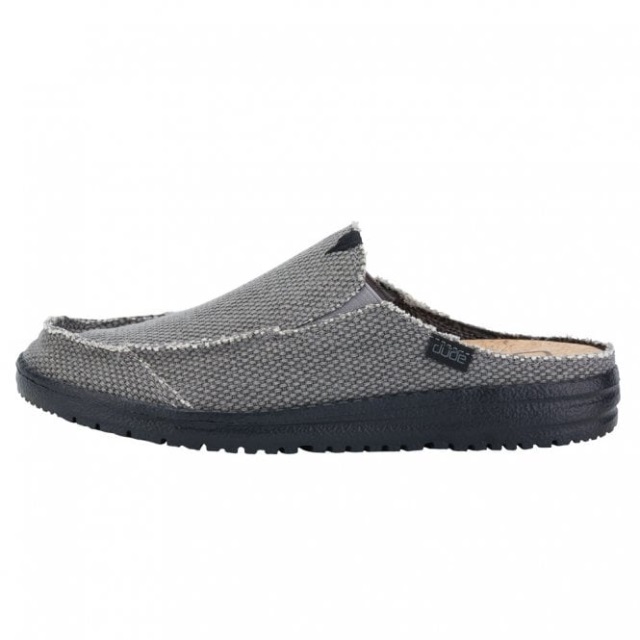 Heydude Marty Naturlig Off Black Slip On Mule