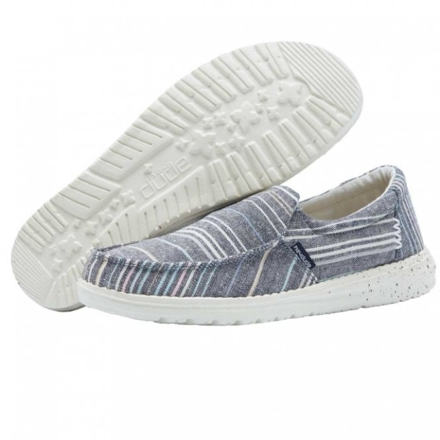 Heydude Dimmiga Chambray Ränder Blå