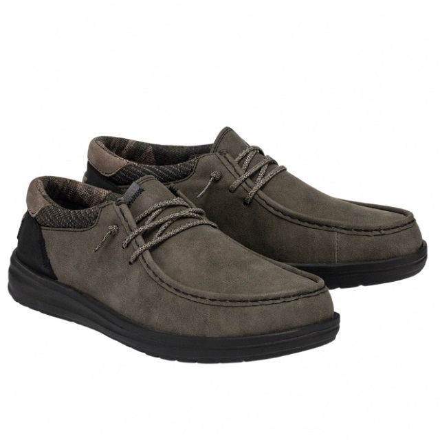 Heydude Paul återvunnet Läder Dammigt Oliv