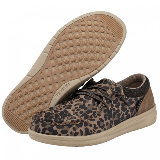 Heydude Polly Leopardnöt I återvunnet Läder