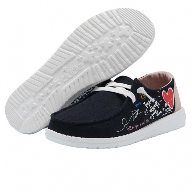 Heydude Wendy Chambray Doodle Svart